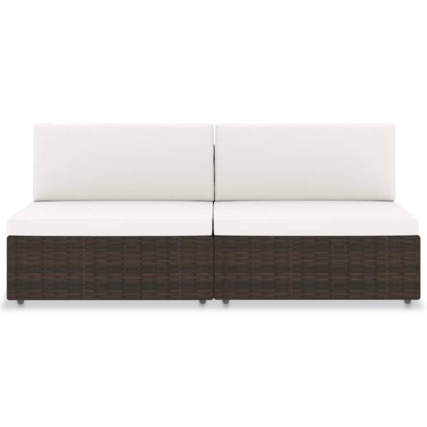 Modulares 2-Sitzer-Sofa Poly Rattan Braun
