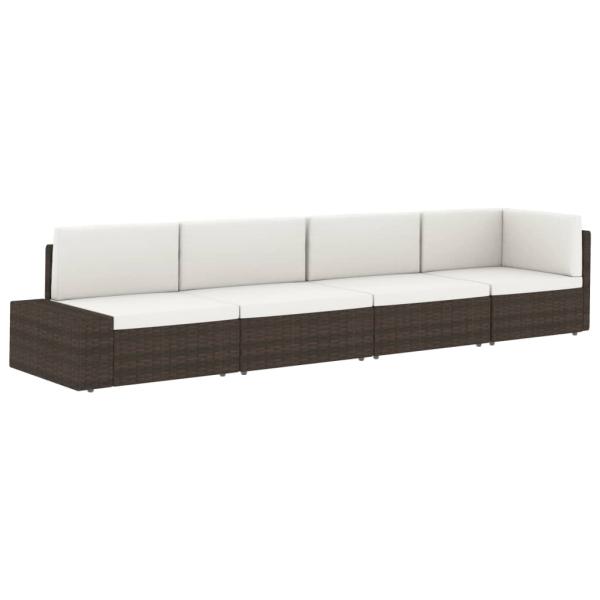 Modulares 2-Sitzer-Sofa Poly Rattan Braun