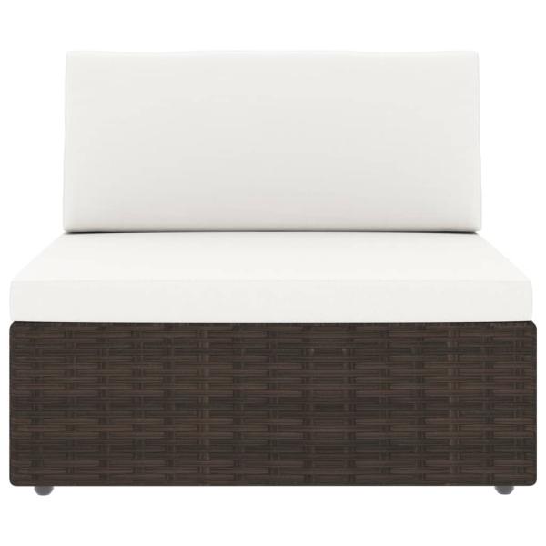 4-tlg. Garten-Lounge-Set Poly Rattan Braun