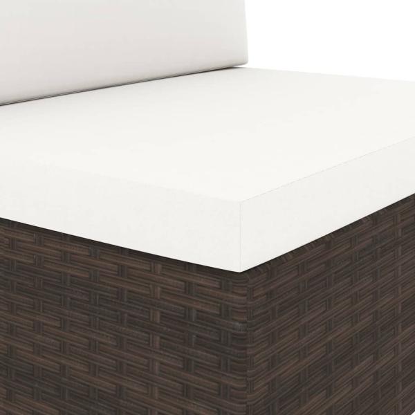 4-tlg. Garten-Lounge-Set Poly Rattan Braun