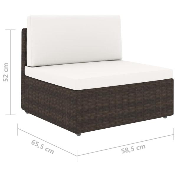 4-tlg. Garten-Lounge-Set Poly Rattan Braun