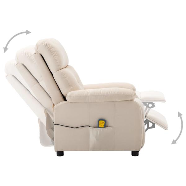 Massagesessel Creme Stoff