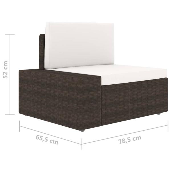 5-tlg. Garten-Lounge-Set Poly Rattan Braun