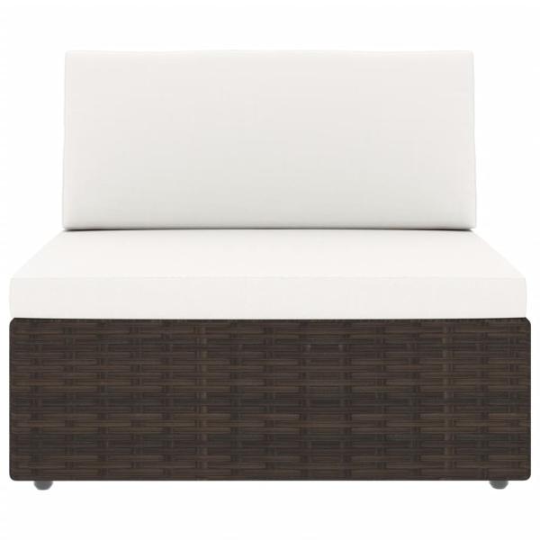 5-tlg. Garten-Lounge-Set Poly Rattan Braun