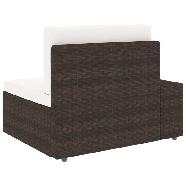 5-tlg. Garten-Lounge-Set Poly Rattan Braun
