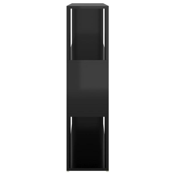 Bücherregal Raumteiler Hochglanz-Schwarz 100x24x94 cm