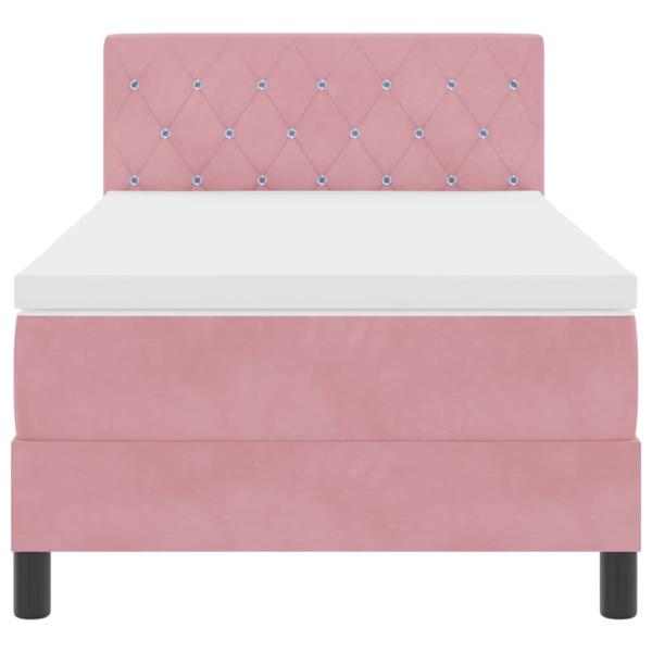 Boxspringbett mit Matratze Rosa 100x200 cm Samt