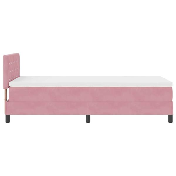 Boxspringbett mit Matratze Rosa 100x200 cm Samt