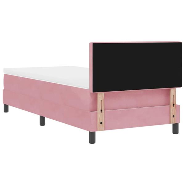 Boxspringbett mit Matratze Rosa 100x200 cm Samt