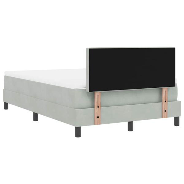 Boxspringbett mit Matratze Hellgrau Samt