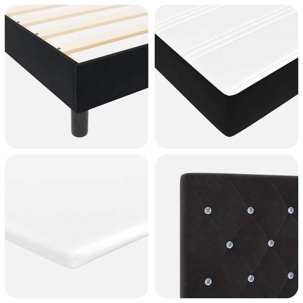 Boxspringbett mit Matratze Schwarz Samt