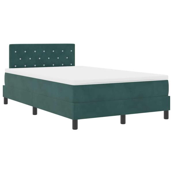Boxspringbett mit Matratze Dunkelgrün Samt