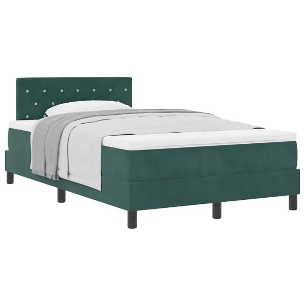 Boxspringbett mit Matratze Dunkelgrün Samt