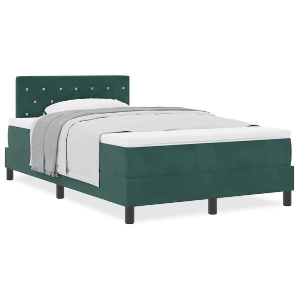 Boxspringbett mit Matratze Dunkelgrün Samt