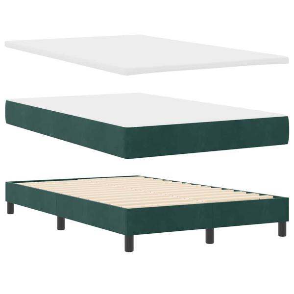 Boxspringbett mit Matratze Dunkelgrün Samt