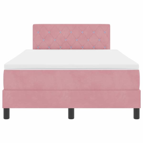 Boxspringbett mit Matratze Rosa Samt