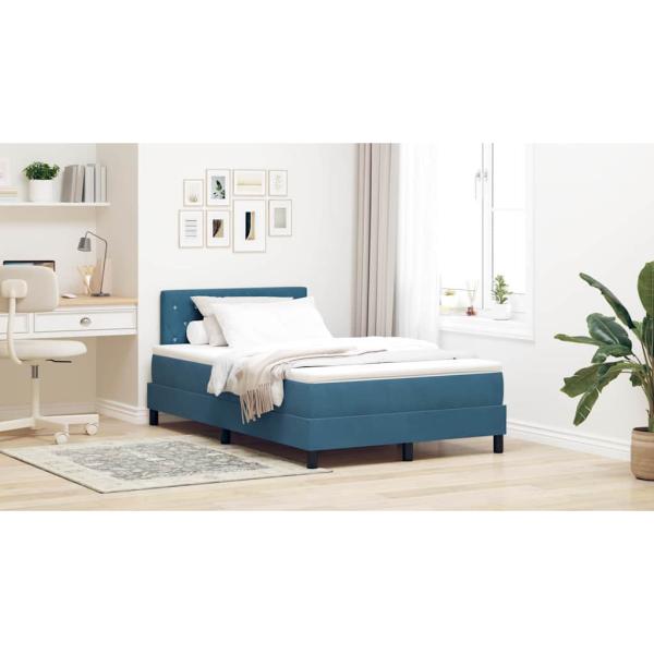 Boxspringbett mit Matratze Dunkelblau 120x200 cm Samt