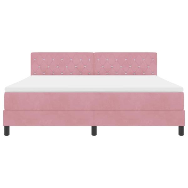 Boxspringbett mit Matratze Rosa Samt
