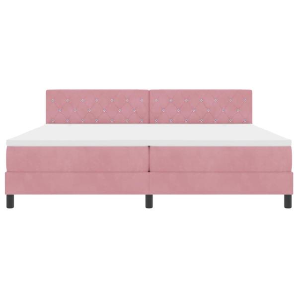 Boxspringbett mit Matratze Rosa 200x200 cm Samt