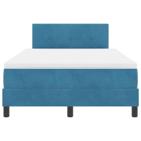 Boxspringbett mit Matratze Dunkelblau Samt