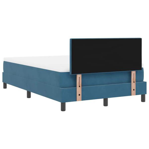 Boxspringbett mit Matratze Dunkelblau Samt
