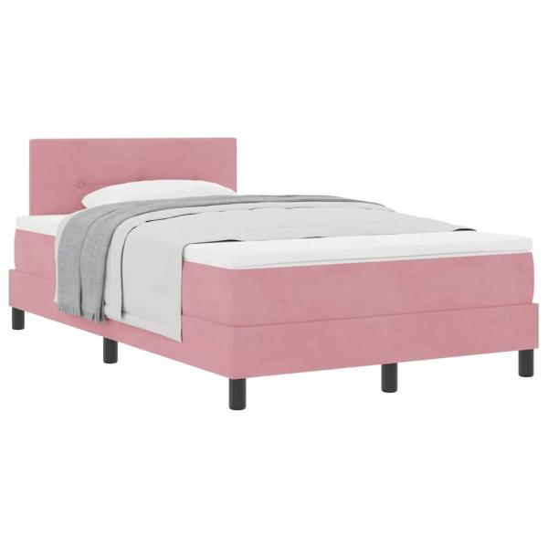 Boxspringbett mit Matratze Rosa Samt