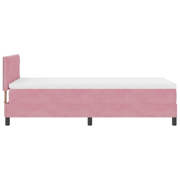 Boxspringbett mit Matratze Rosa 100x200 cm Samt