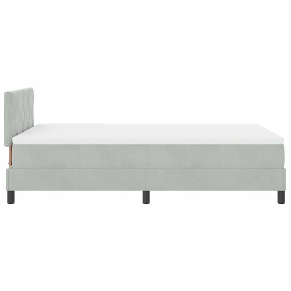 Boxspringbett mit Matratze Hellgrau Samt