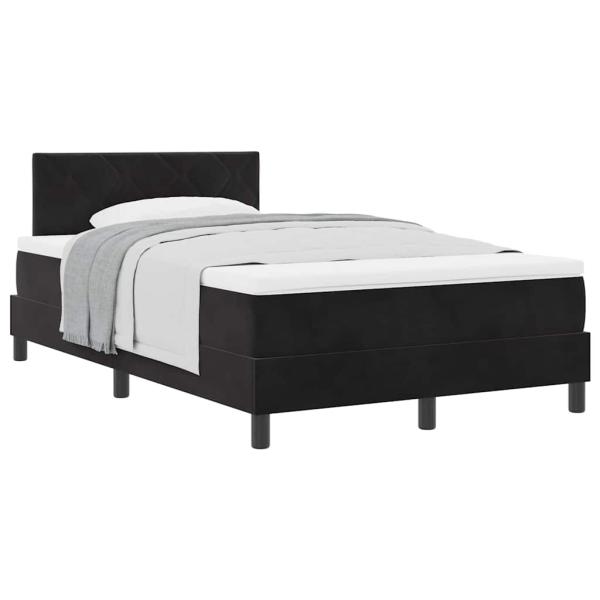 Boxspringbett mit Matratze Schwarz Samt