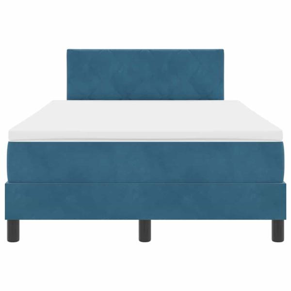 Boxspringbett mit Matratze Dunkelblau Samt
