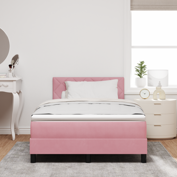 Boxspringbett mit Matratze Rosa Samt