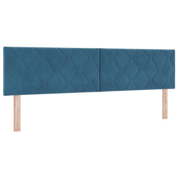 Boxspringbett mit Matratze Dunkelblau Samt