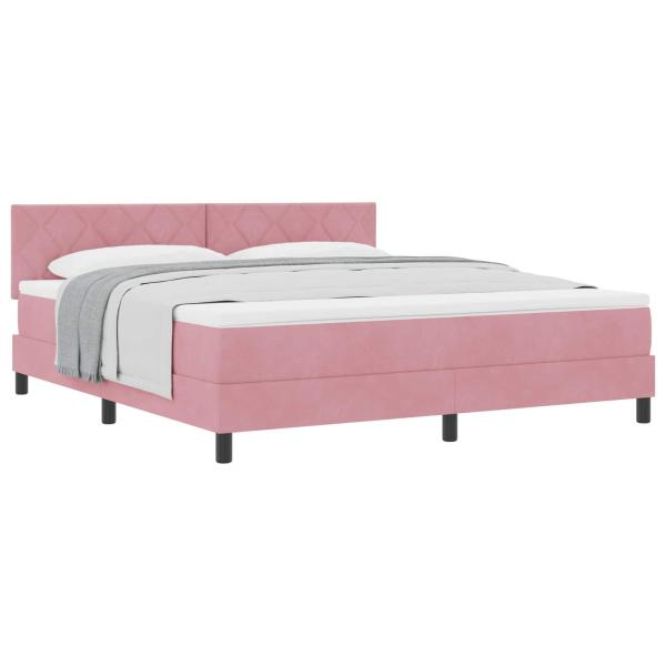 Boxspringbett mit Matratze Rosa Samt