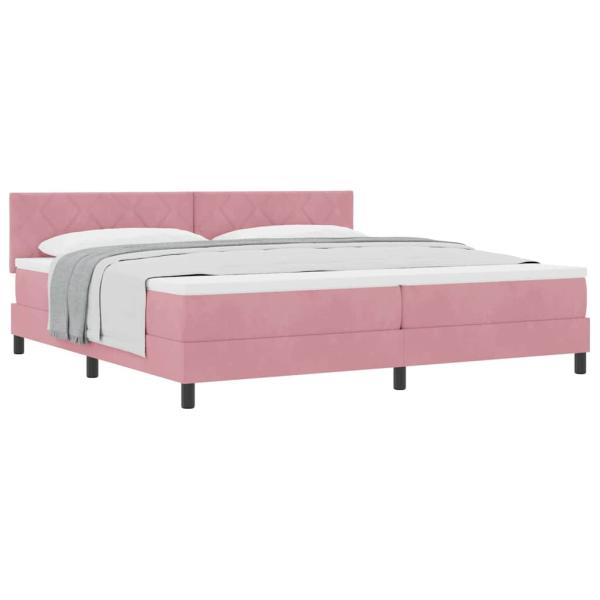 Boxspringbett mit Matratze Rosa 200x200 cm Samt