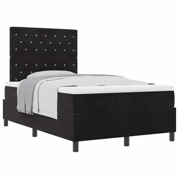 Boxspringbett mit Matratze Schwarz Samt