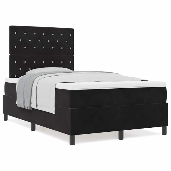 Boxspringbett mit Matratze Schwarz Samt