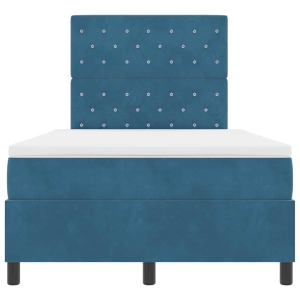 Boxspringbett mit Matratze Dunkelblau 120x200 cm Samt