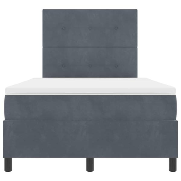 Boxspringbett mit Kopfteil Dunkelgrau 120 x 190 cm Samt