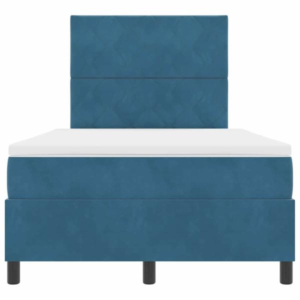 Boxspringbett mit Matratze Dunkelblau 120x200 cm Samt