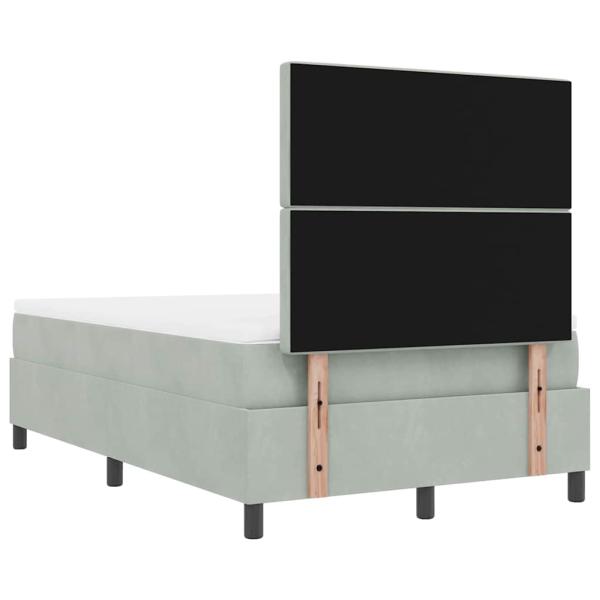 Boxspringbett mit Matratze & Bank Hellgrau 120x190 cm Samt