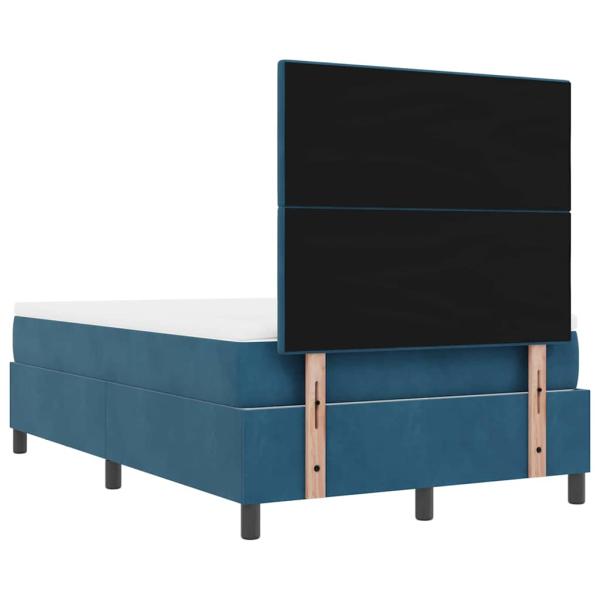 Boxspringbett mit Matratze & Bank Dunkelblau 120x200 cm Samt