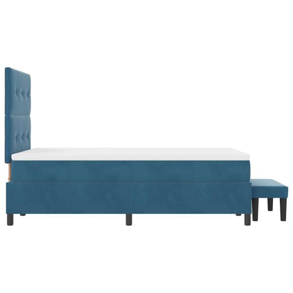 Boxspringbett mit Matratze & Bank Dunkelblau 120x200 cm Samt