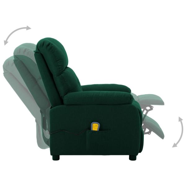 Massagesessel Dunkelgrün Stoff