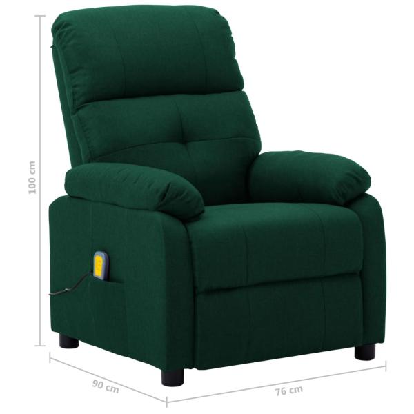 Massagesessel Dunkelgrün Stoff