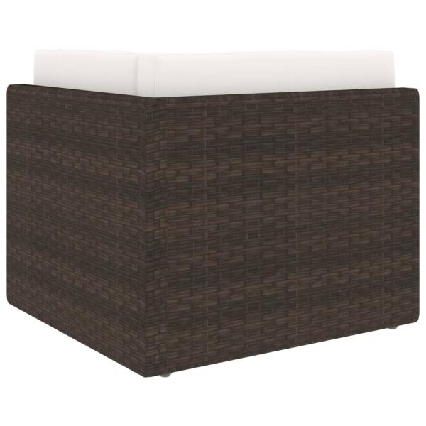 6-tlg. Garten-Lounge-Set mit Kissen Braun Poly Rattan