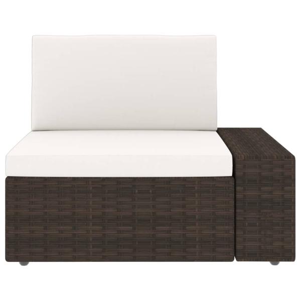 6-tlg. Garten-Lounge-Set mit Kissen Braun Poly Rattan