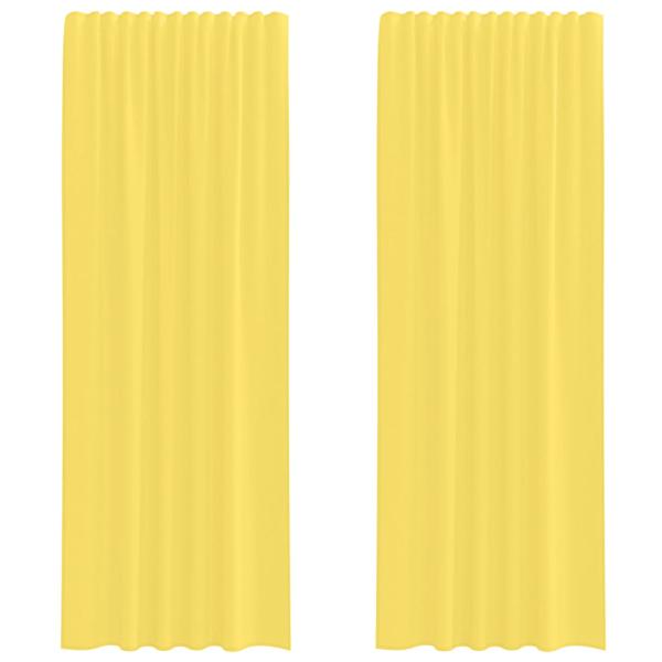 ARDEBO.de - Voile Vorhänge mit Stangentaschen 2 Stk. Gelb