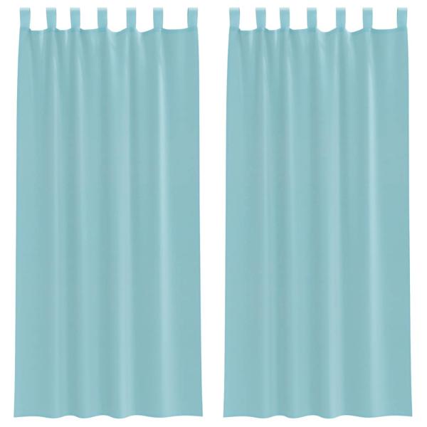 Voile Vorhänge mit Stangentaschen 2 Stk. Türkis