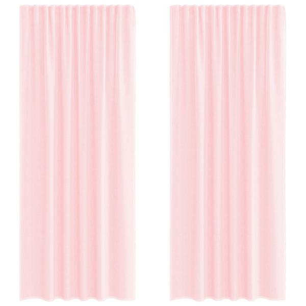 ARDEBO.de - Voile Vorhänge mit Stangentaschen 2 Stk. Hellrosa
