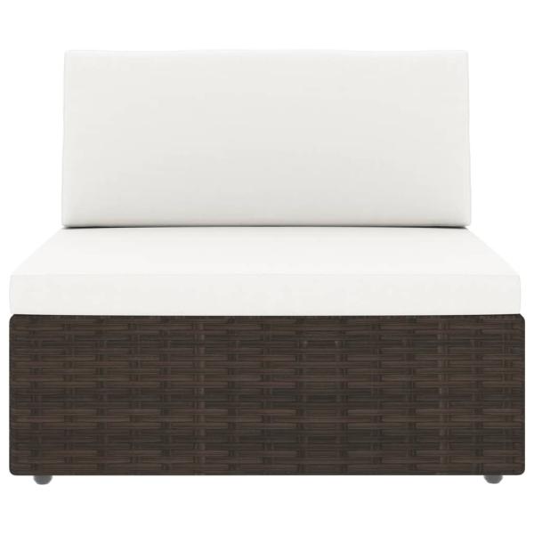 10-tlg. Garten-Lounge-Set Poly Rattan Braun